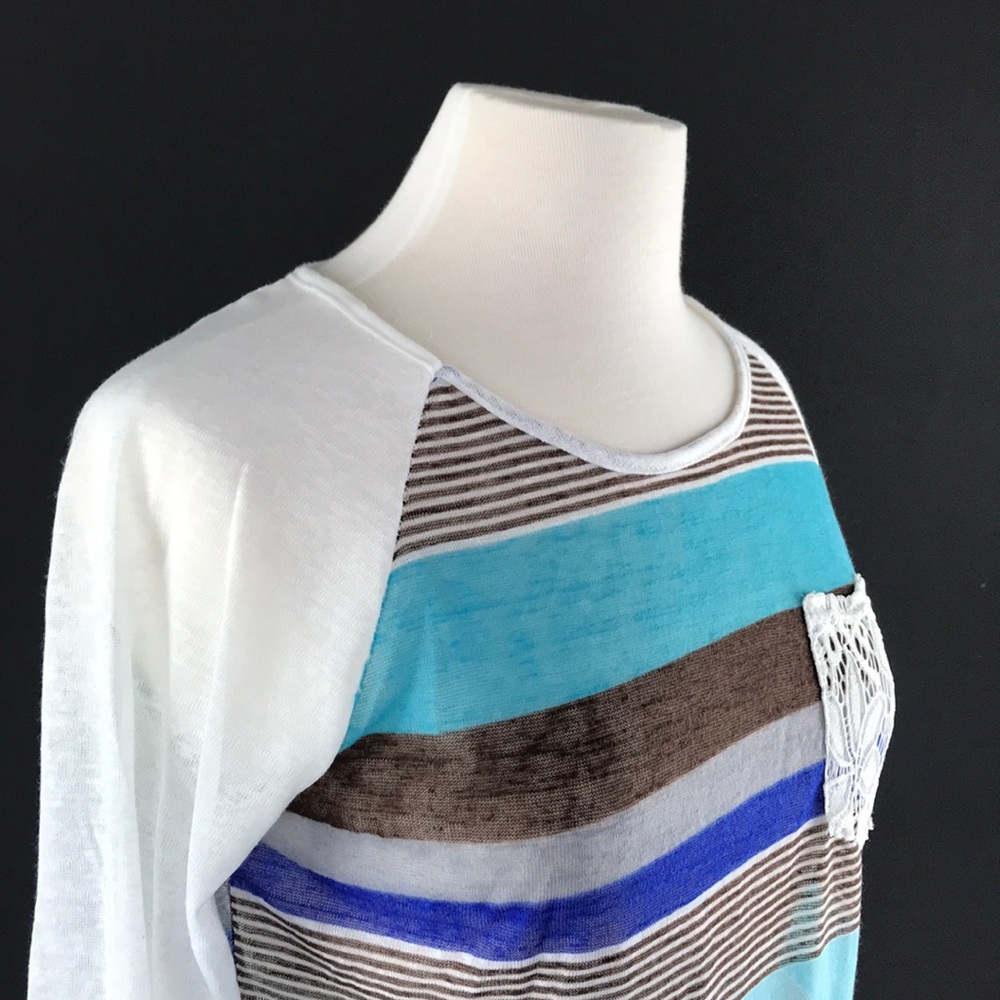PatPat InterFocus Inc. Striped Lace Pocket Top